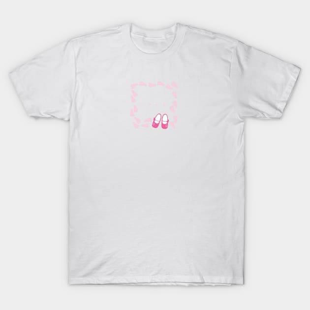 Pink baby shoes arrival card T-Shirt by GULSENGUNEL